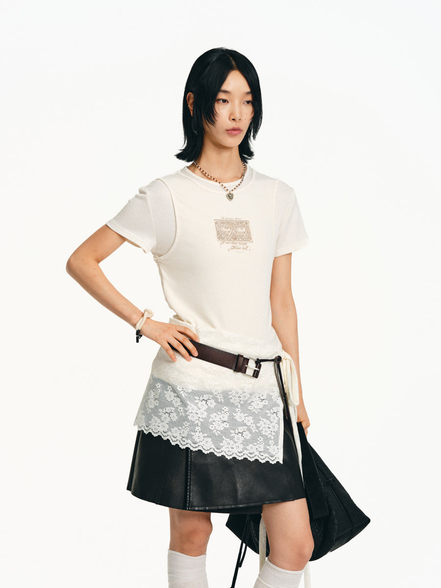 Faux Two-Piece T-Shirt