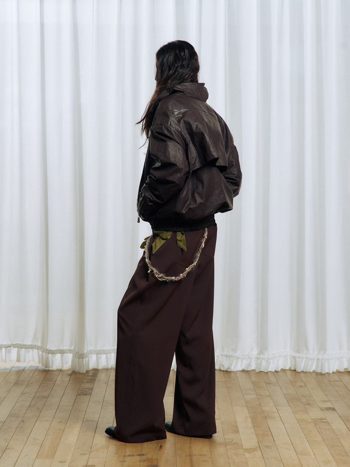 Waxed Leather Coated Jacket