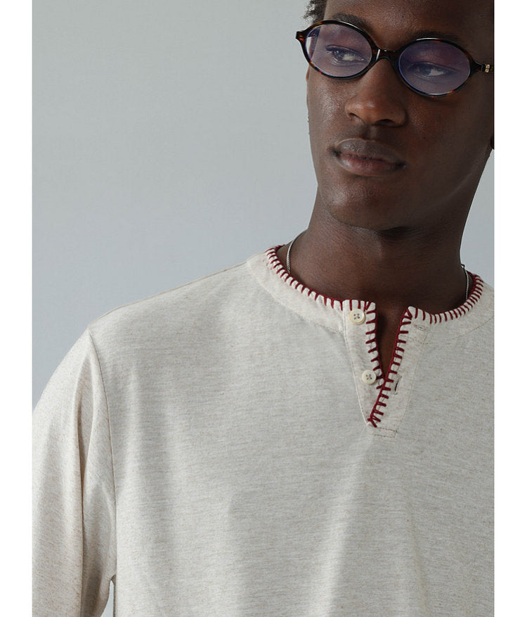 Overlock-stitched T-shirt