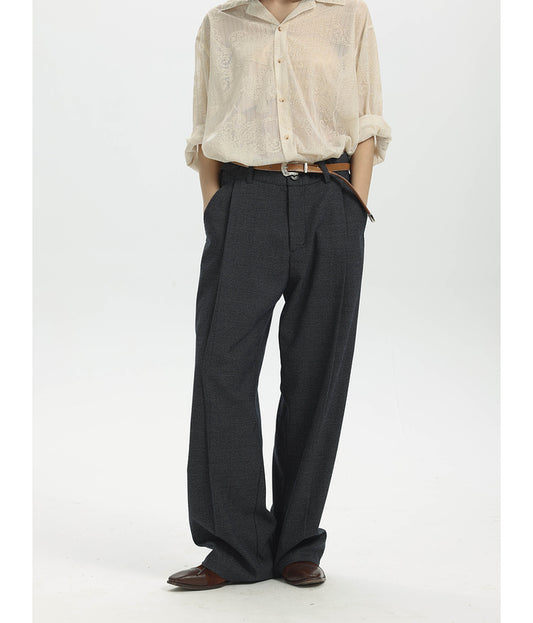 Retro Check Pattern Casual Pants