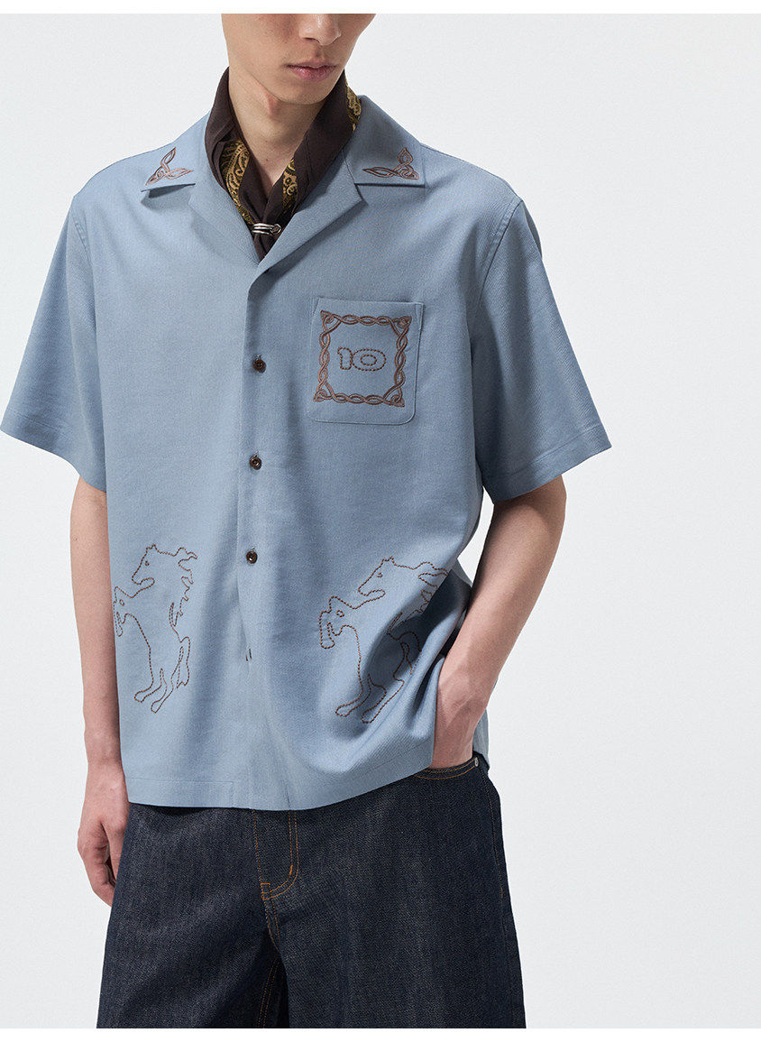 Embroidered Linen Shirt