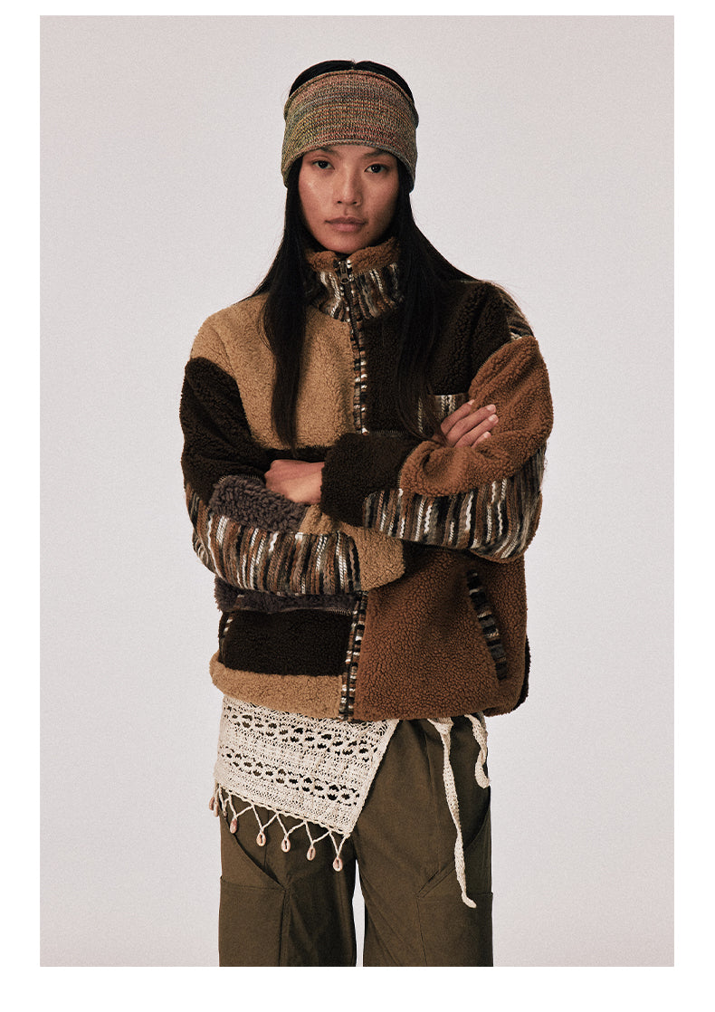 Lambswool Stand Collar Jacket