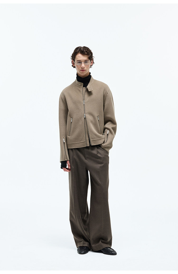 Elastic Waistband Straight Leg Casual Pants