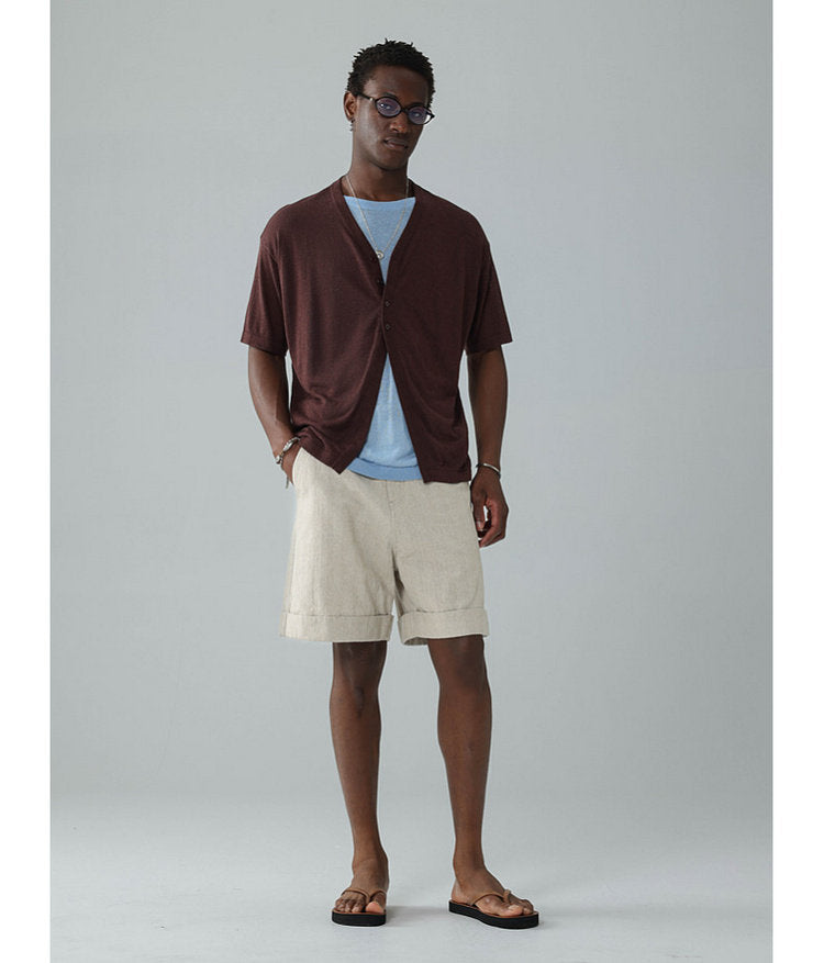 Half-front knit shirt