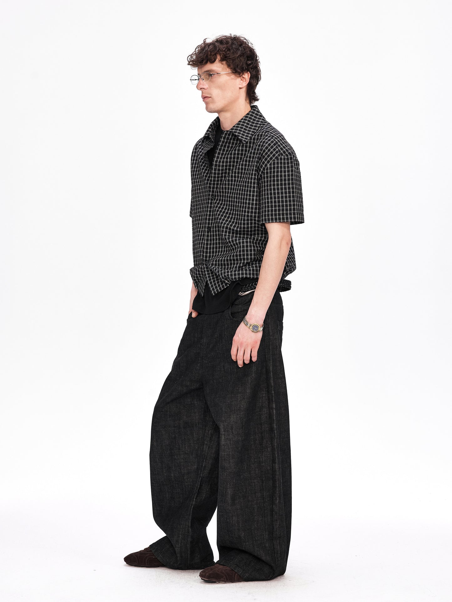 Original Color Jeans with 3D Pattern Cutting