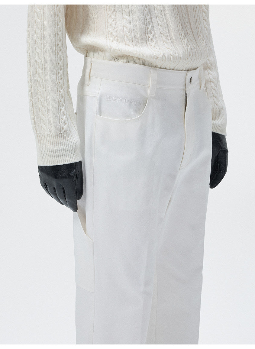 Multi-Pocket Wash-Finished Cropped Pants