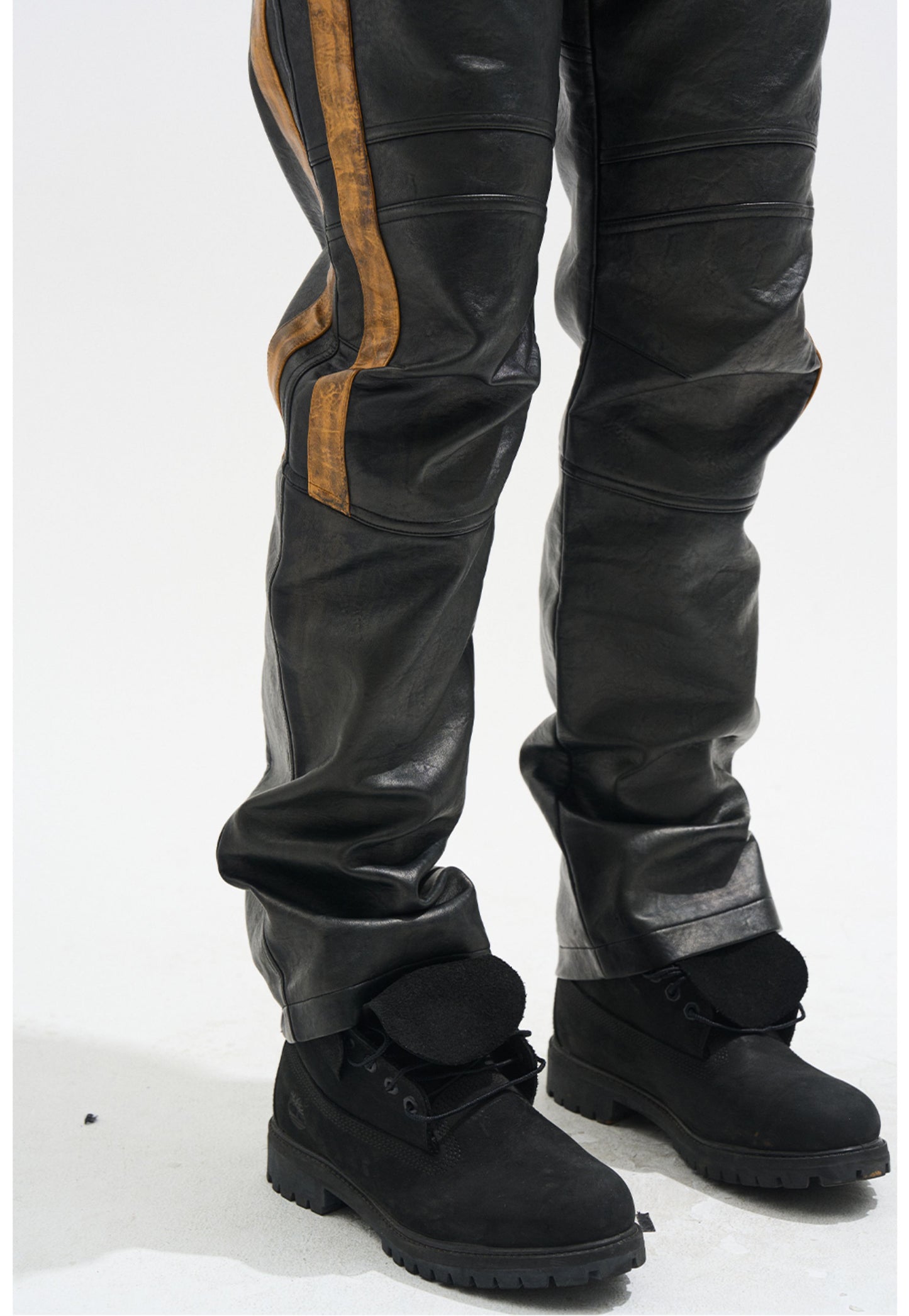 Distressed Leather Pants