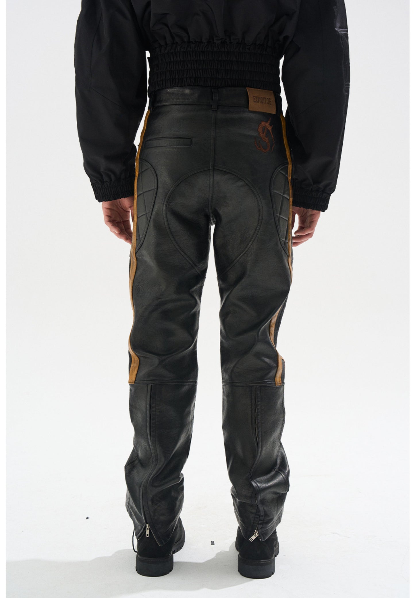 Distressed Leather Pants