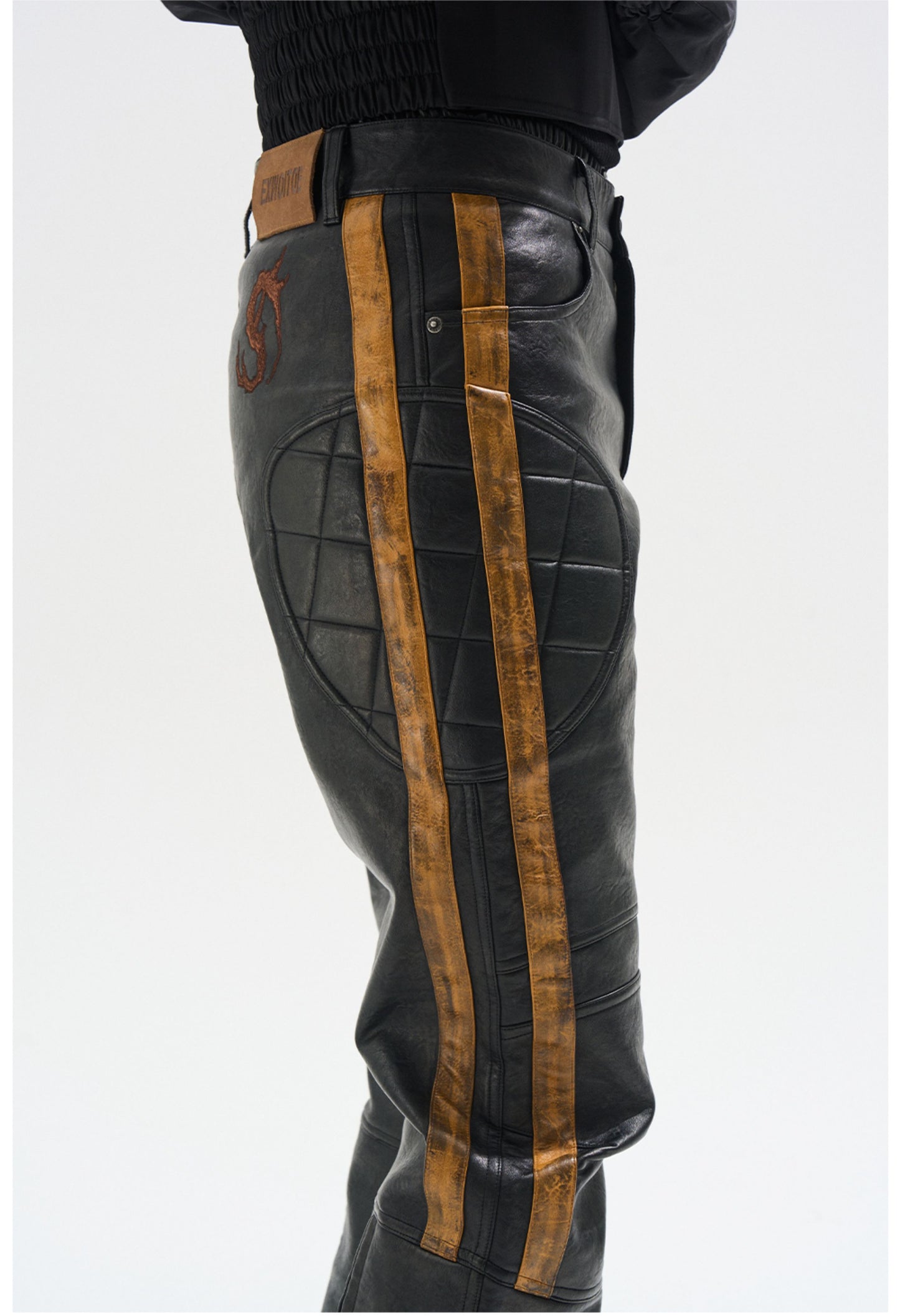 Distressed Leather Pants