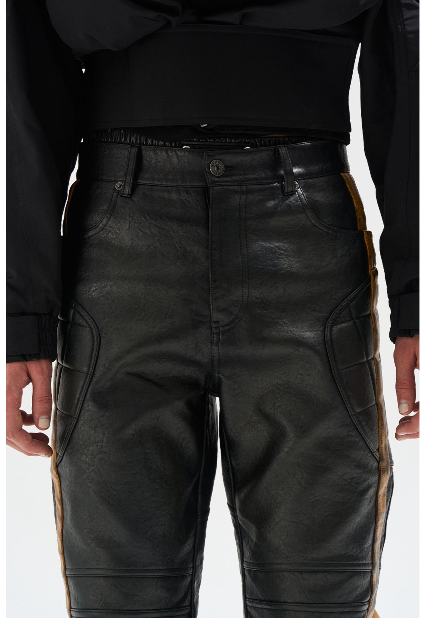 Distressed Leather Pants