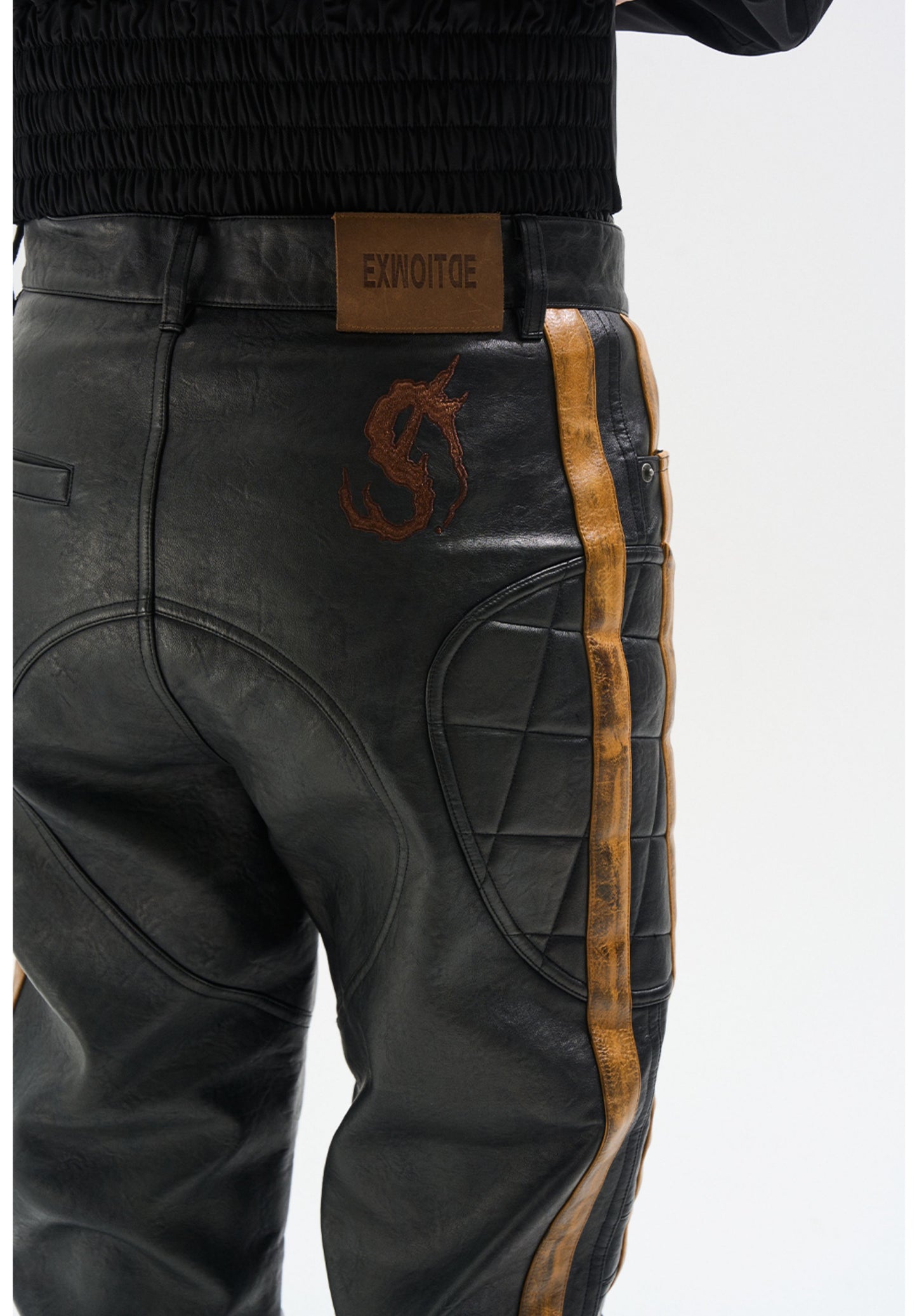 Distressed Leather Pants