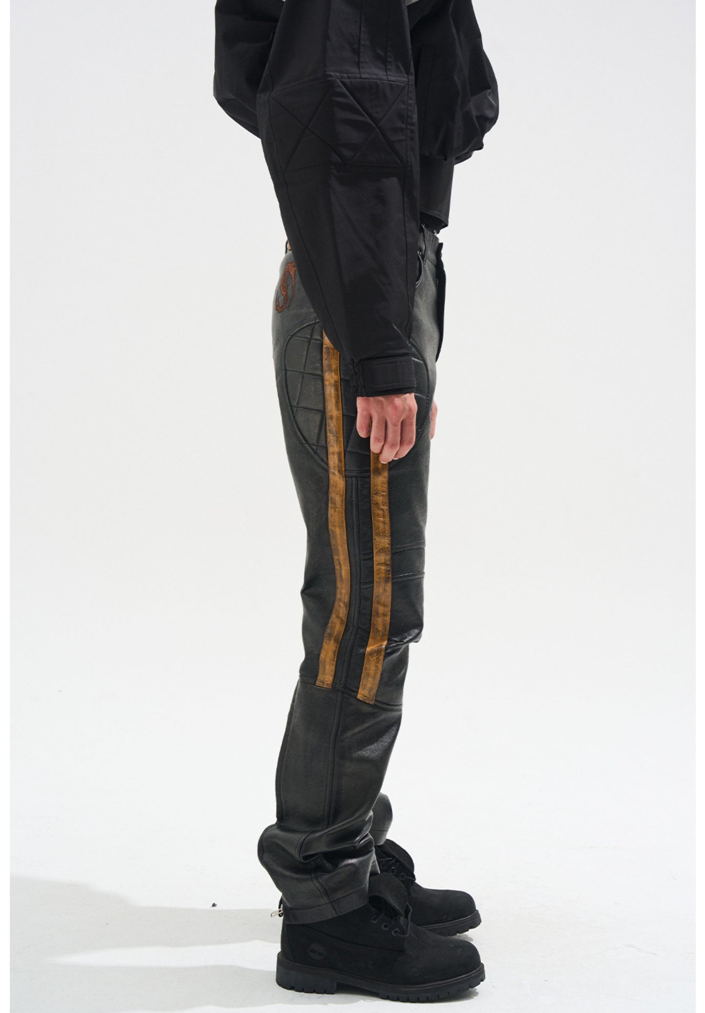 Distressed Leather Pants