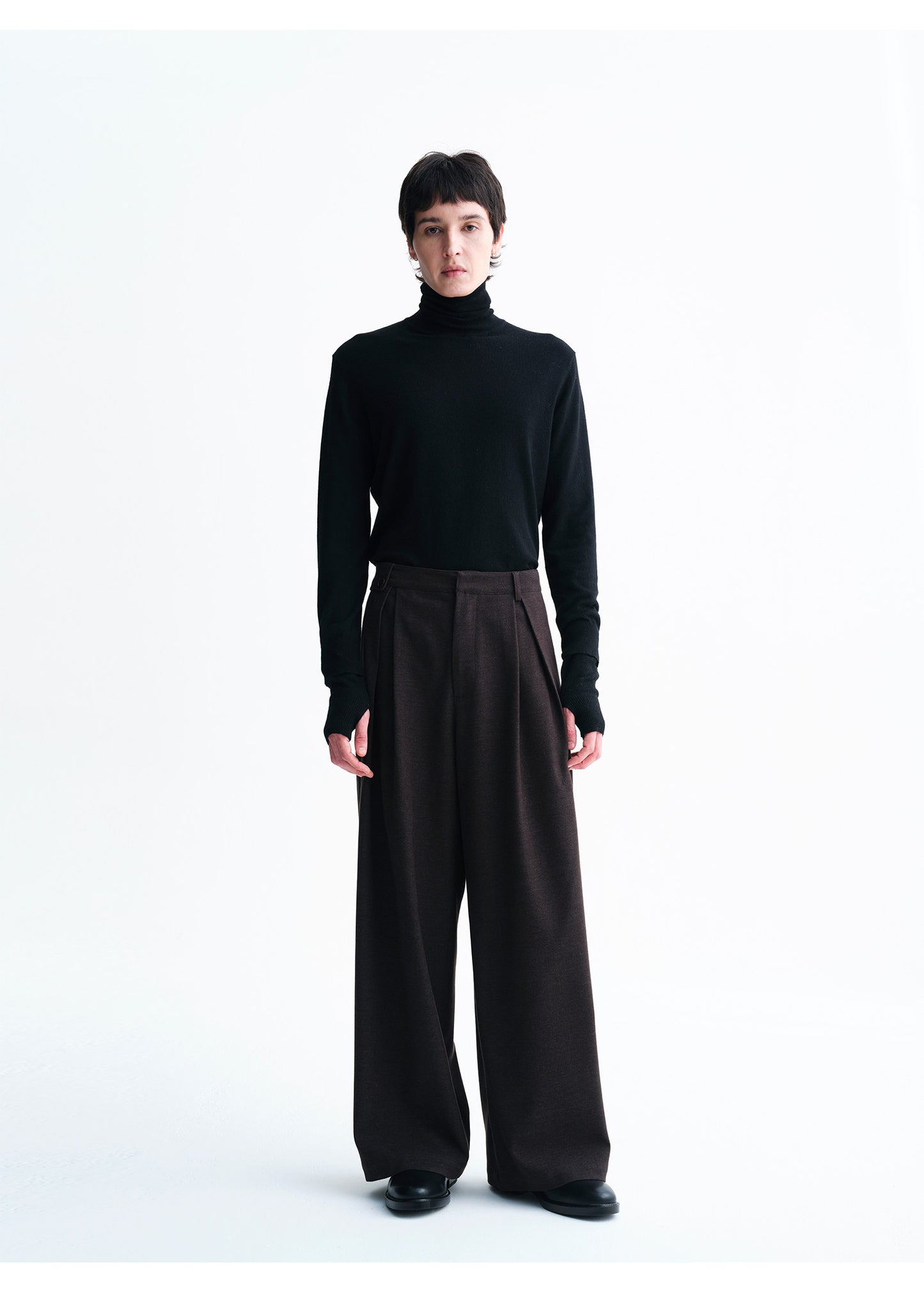 Unisex Single-Pleat Casual Pants