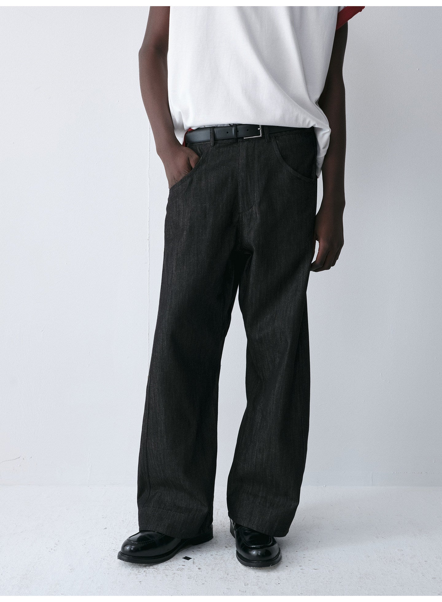 Wave-Cut Denim Pants