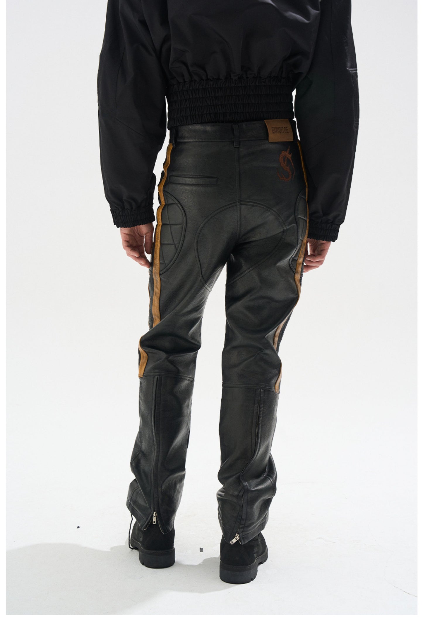 Distressed Leather Pants