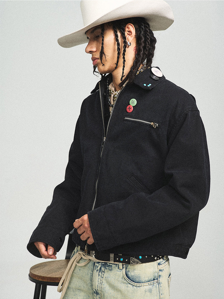 Vintage lapel washed jacket