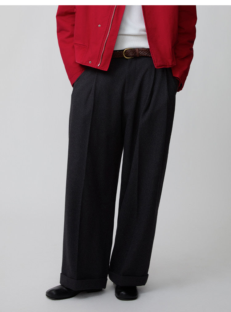 Adjustable Waist Pleated Casual Pants