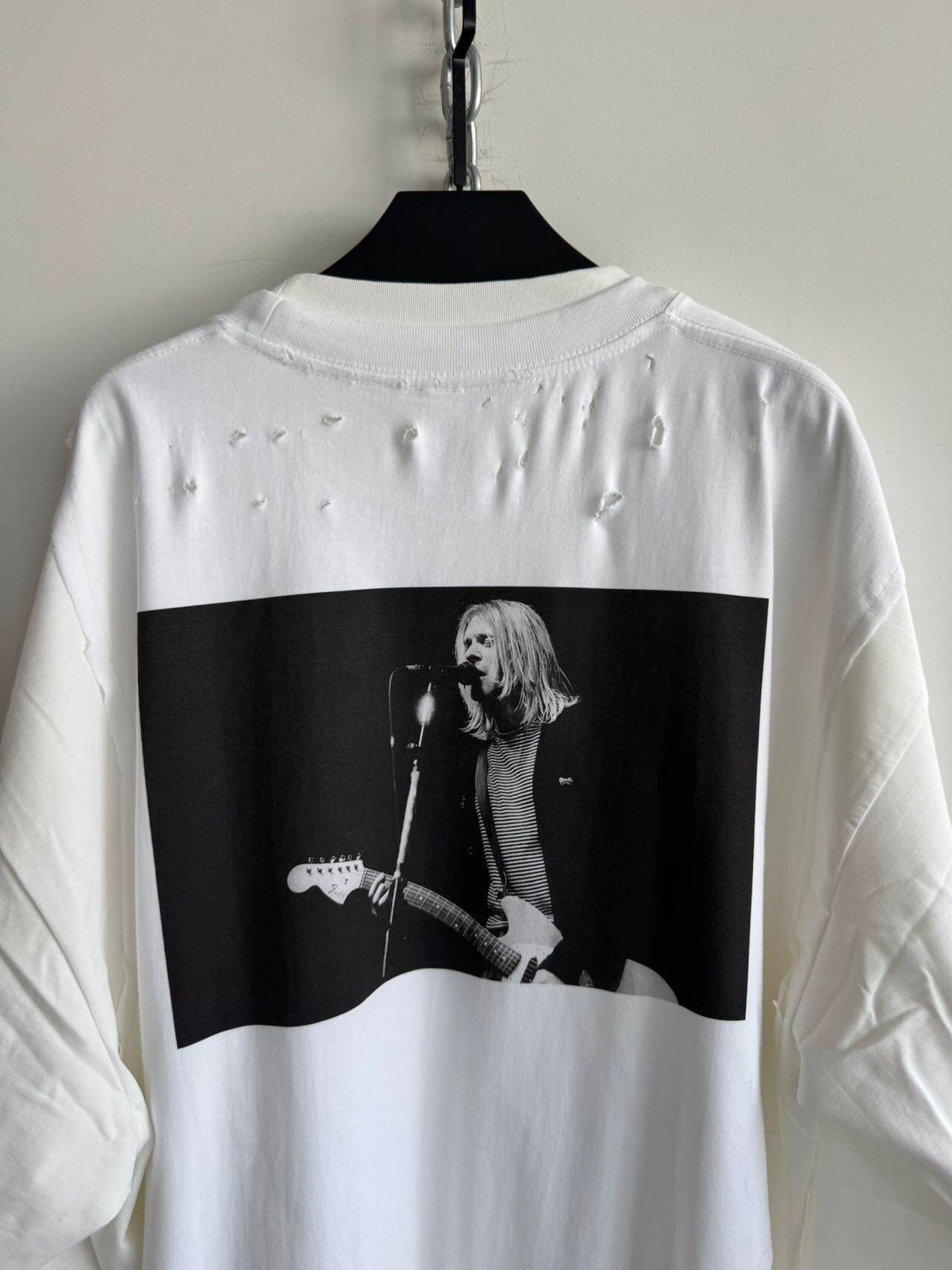 Double-Layer Patchwork Breakdown Silhouette T-Shirt