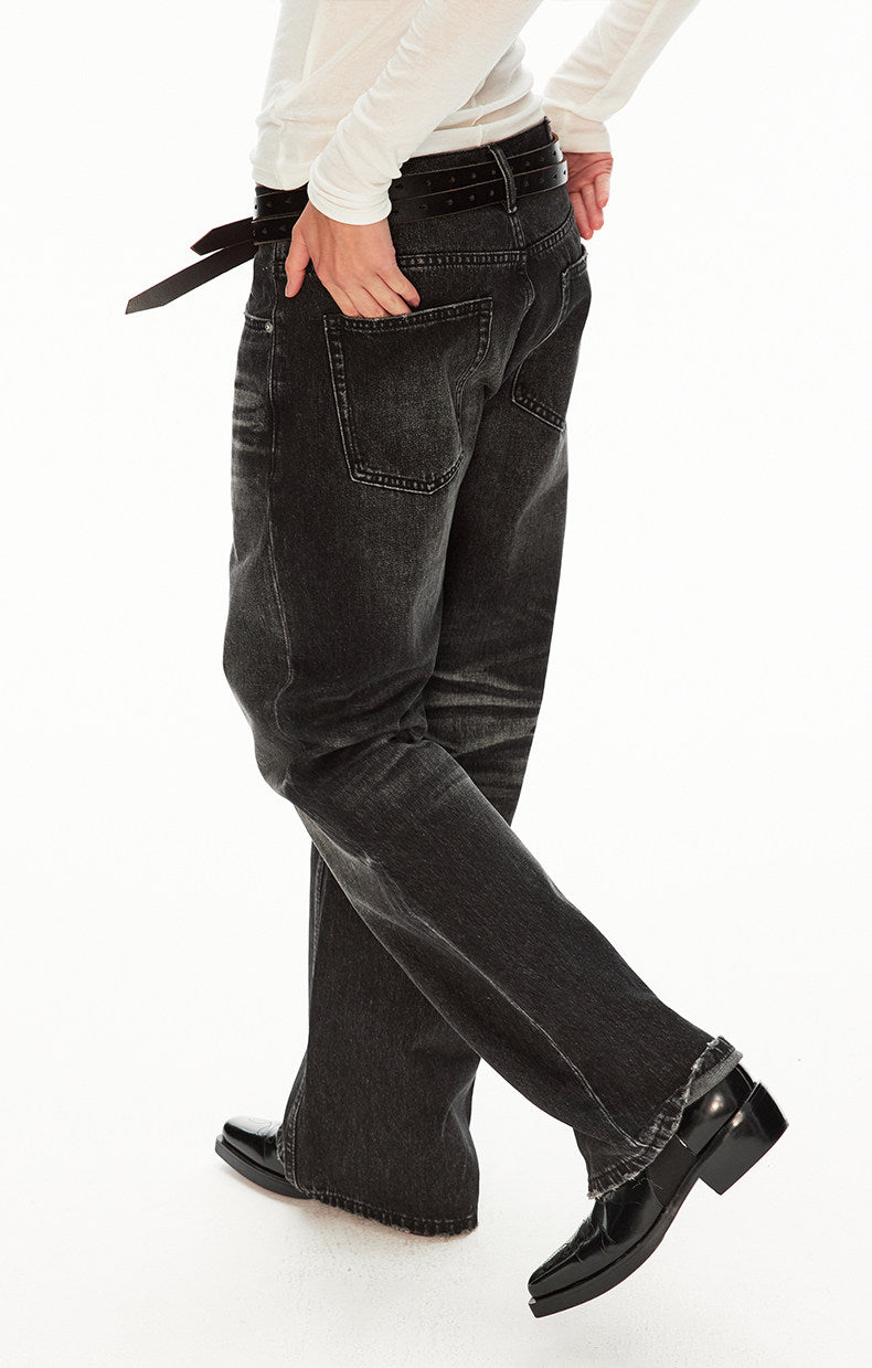 Vintage-style Washed Fade Jeans