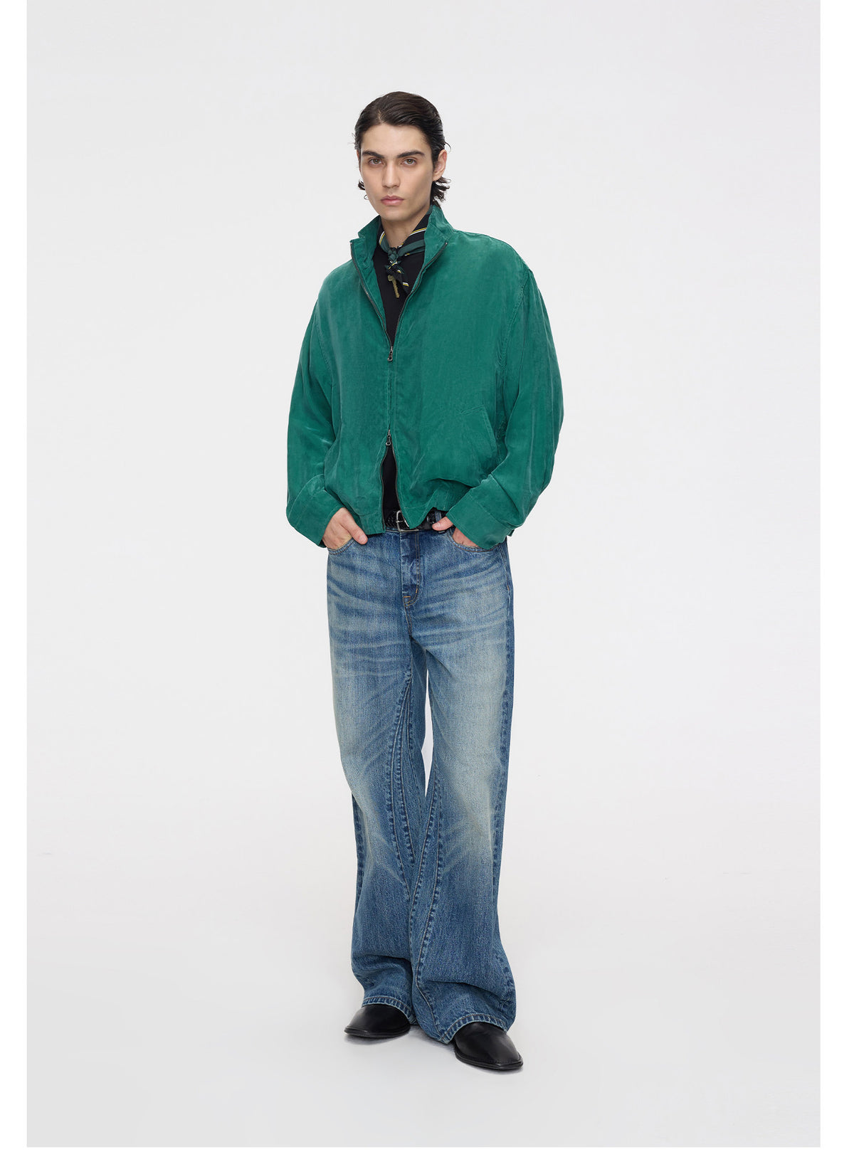 Gradient Cat-Whisker Micro-Trim Jeans