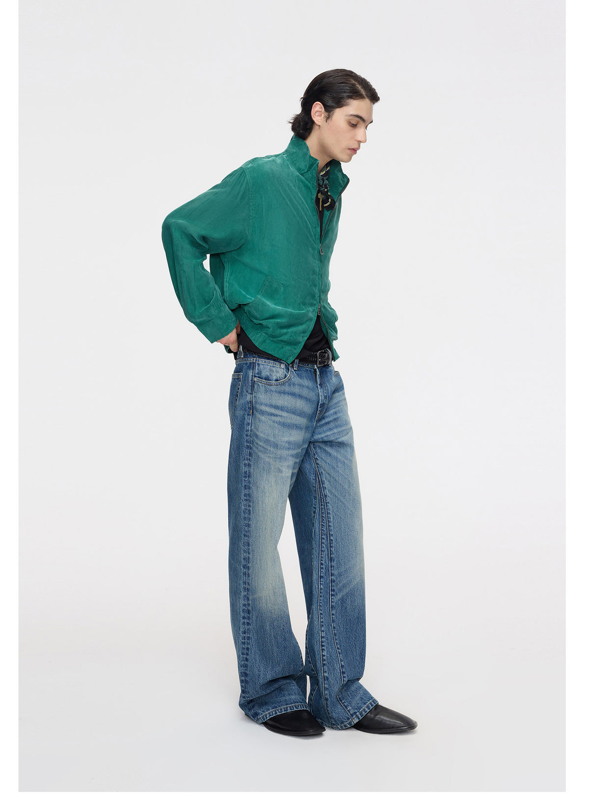 Gradient Cat-Whisker Micro-Trim Jeans