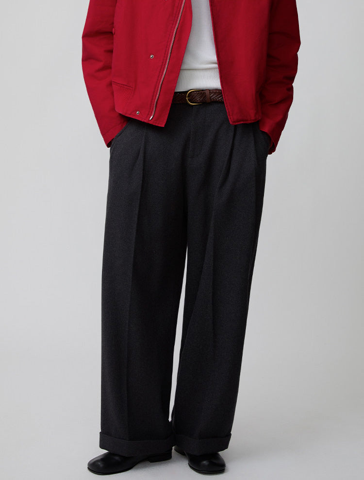 Adjustable Waist Pleated Casual Pants