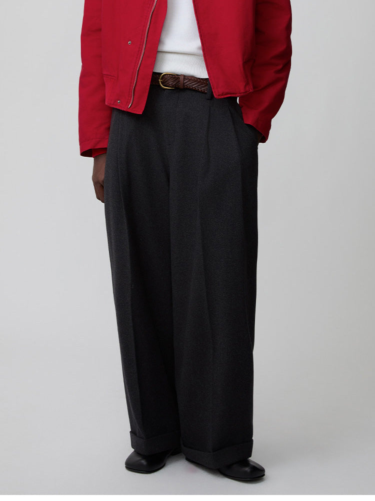 Adjustable Waist Pleated Casual Pants