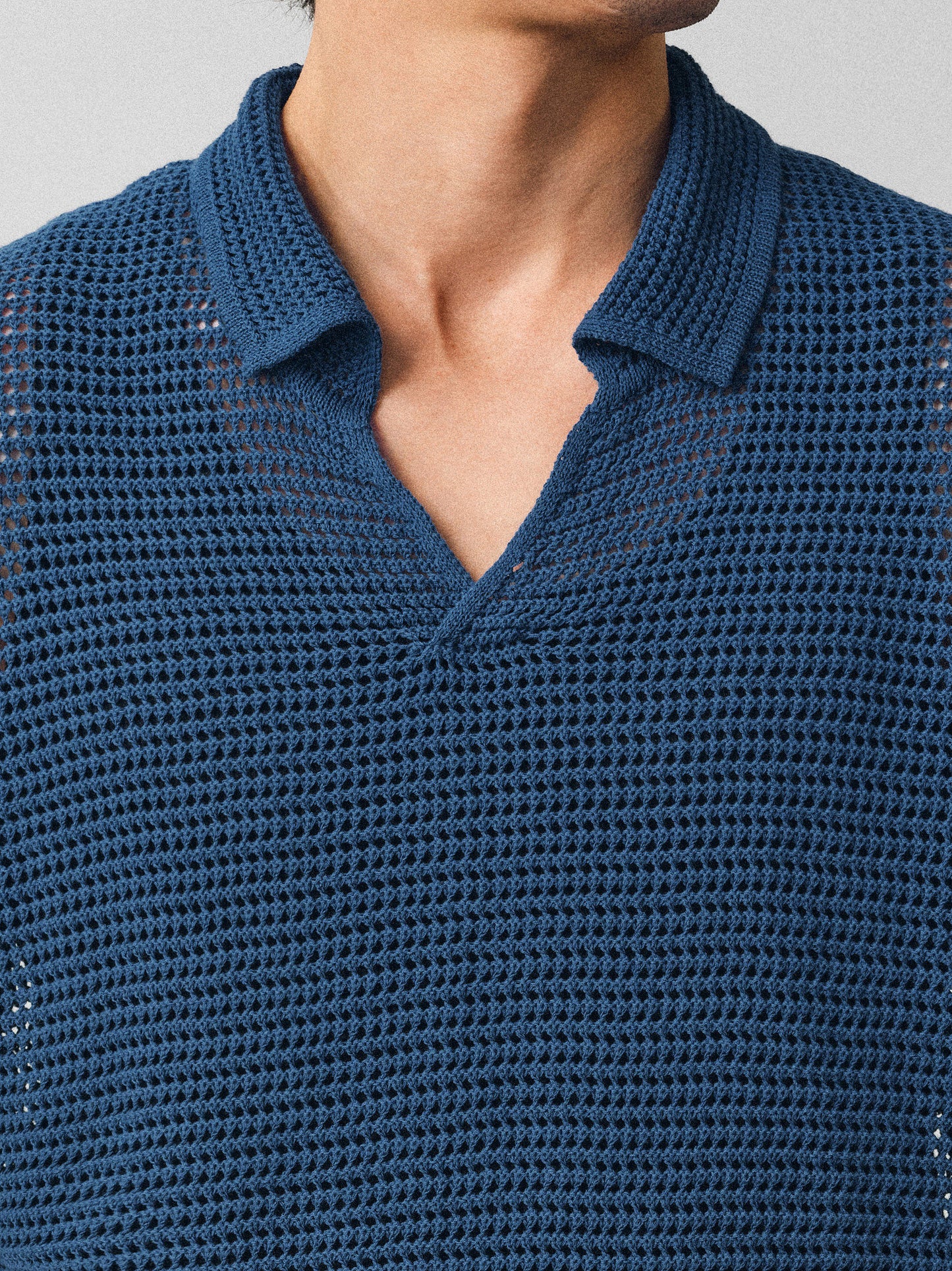 Hollow-knit Polo Shirt