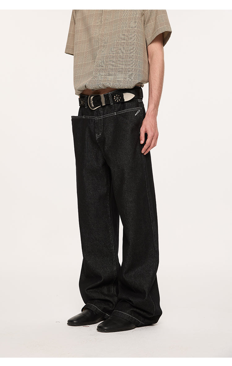 Two-pocket denim pants