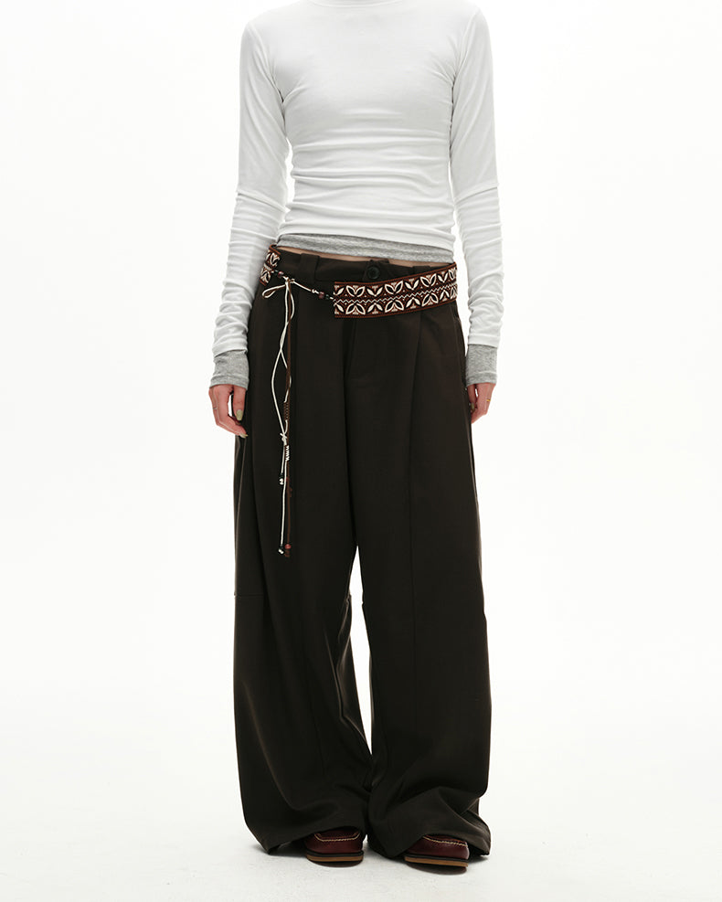 Pleated Pocket Casual Pants