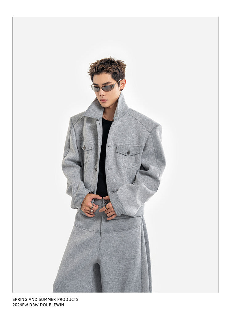 Air Layer Short Sweatshirt Jacket Set