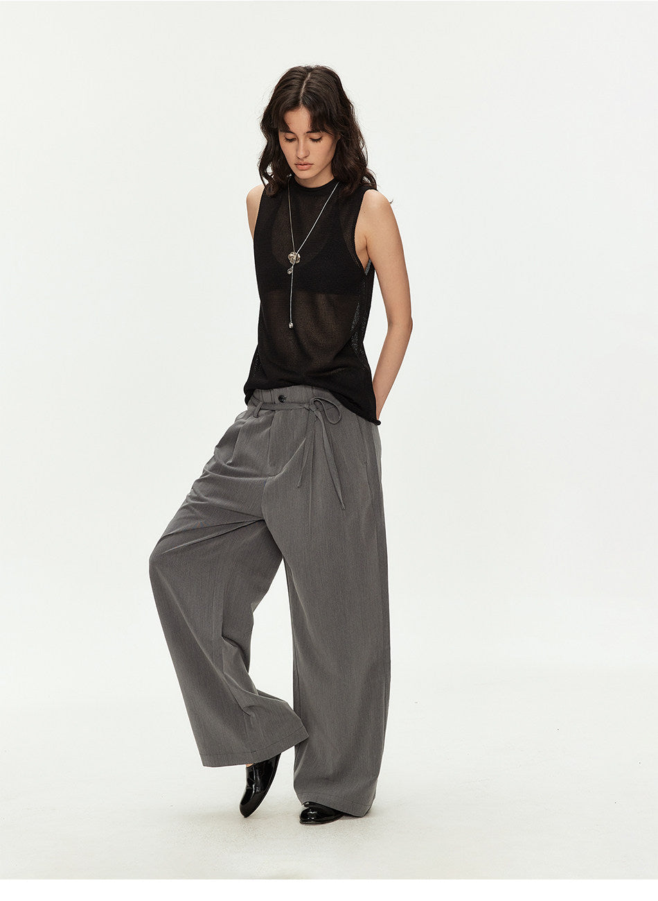Casual Pants with Double-Pleat Design