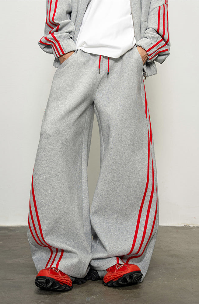 Rope Contrast Color Sweatshirt Set