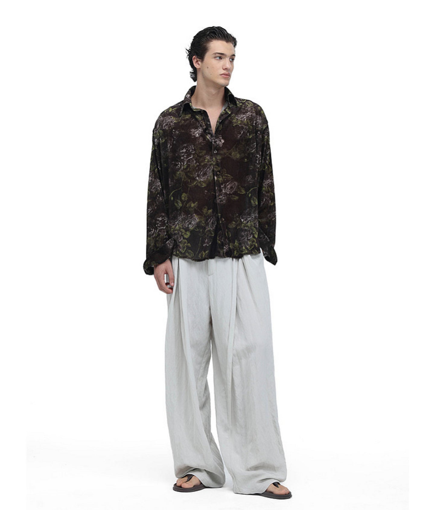 Retro-Style Floral Print Shirt