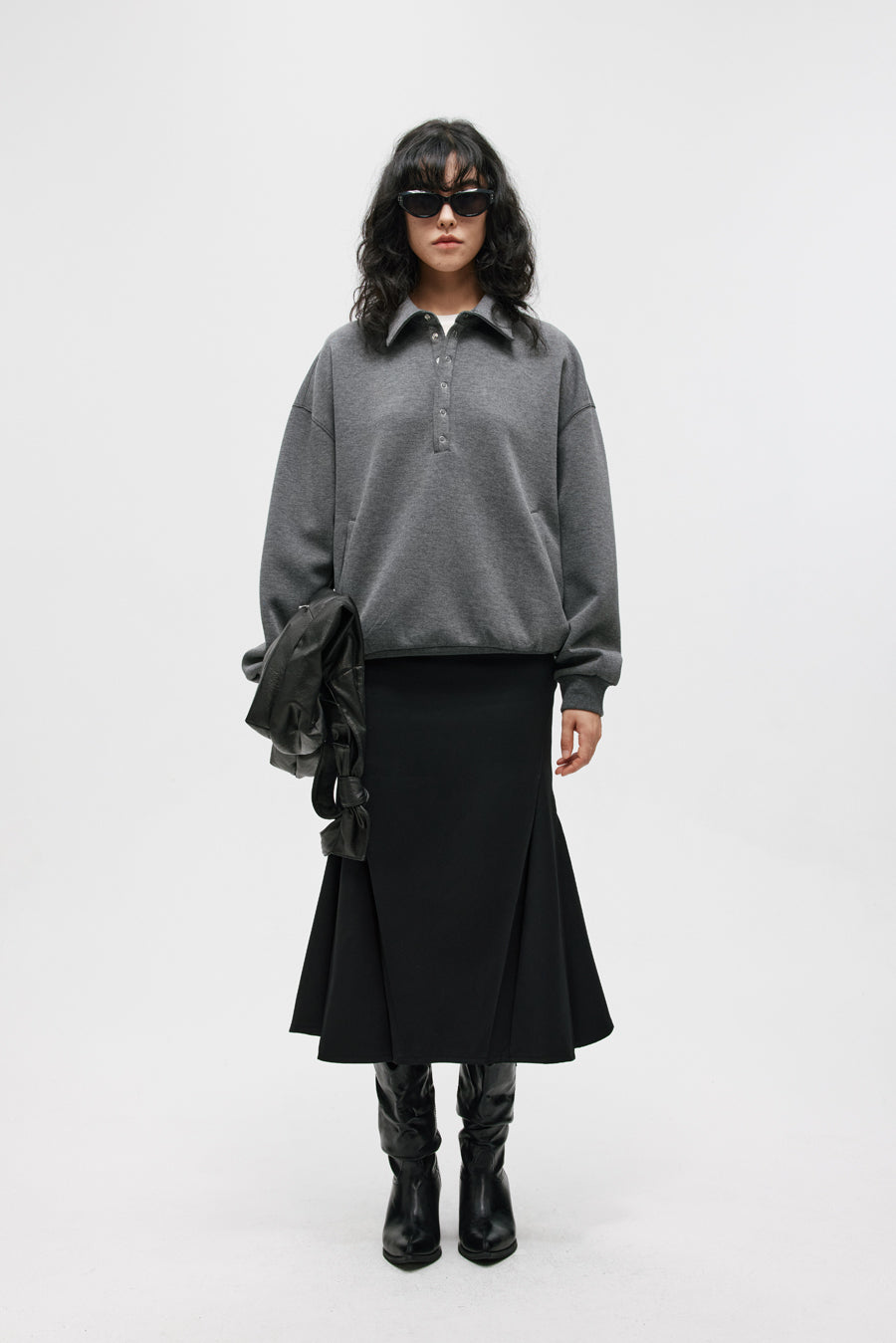 Lapel Air Layer Sweatshirt