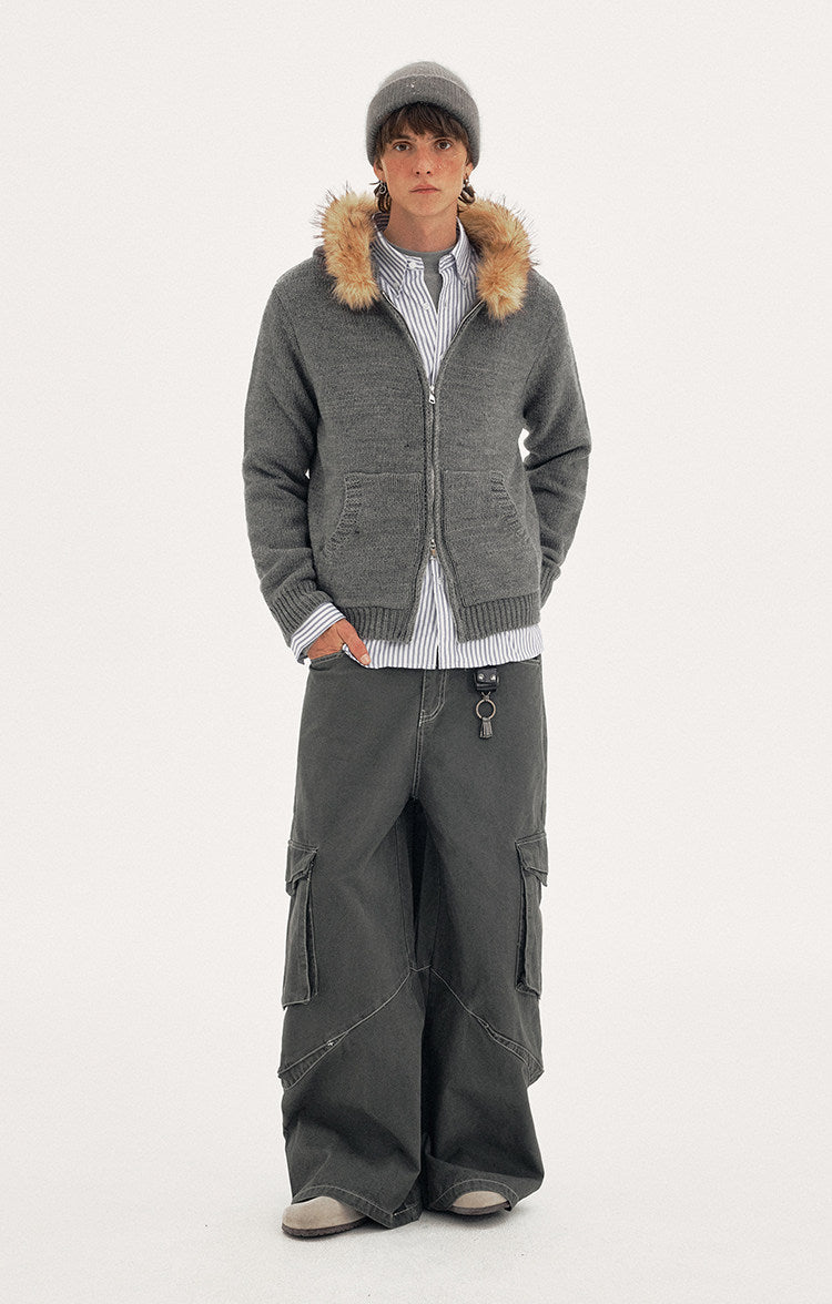 Hooded Knit Cardigan