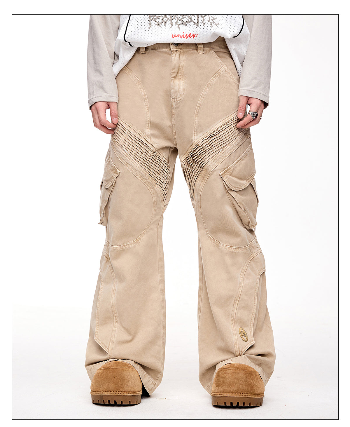 Retro wash wide casual pants