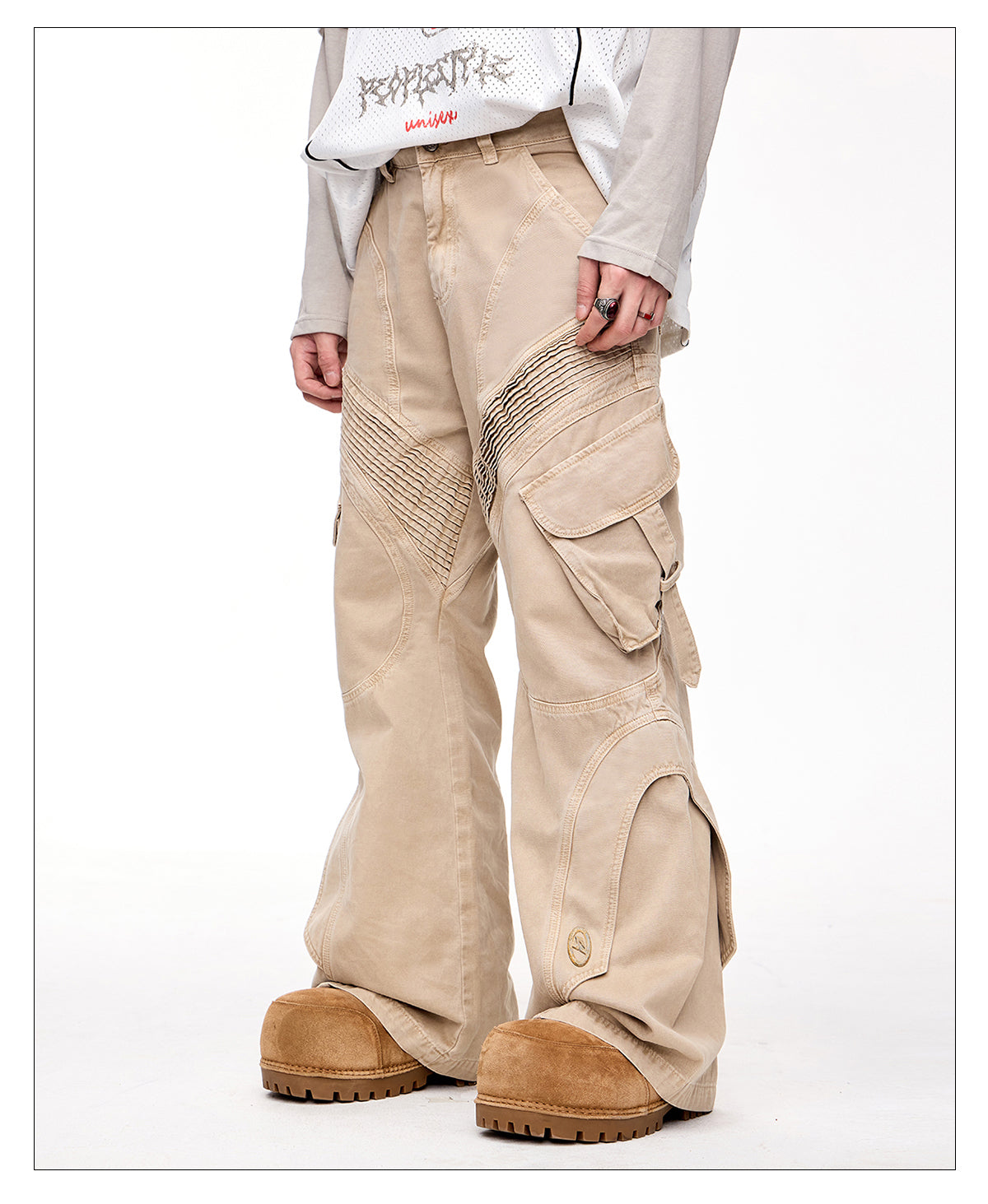 Retro wash wide casual pants