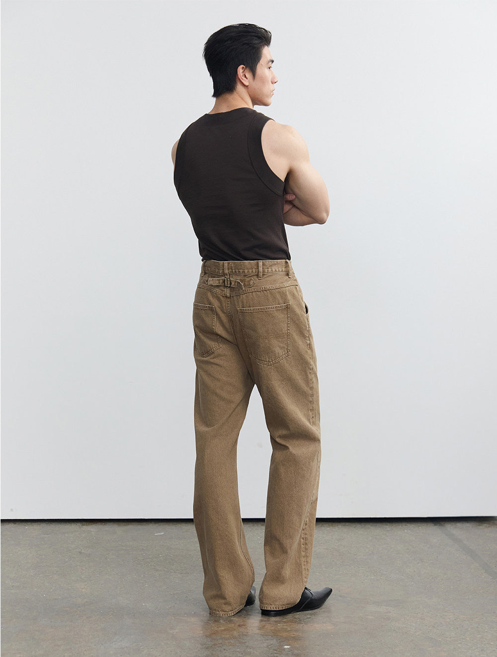 레트로 샌드 브라운 청바지