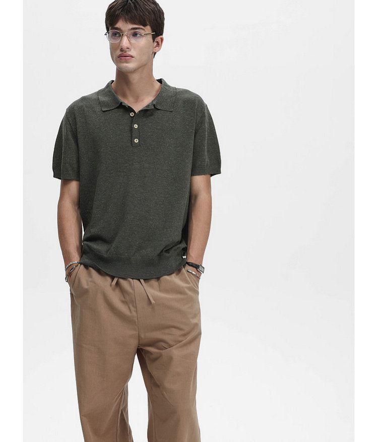 Simple Knit Polo Shirt