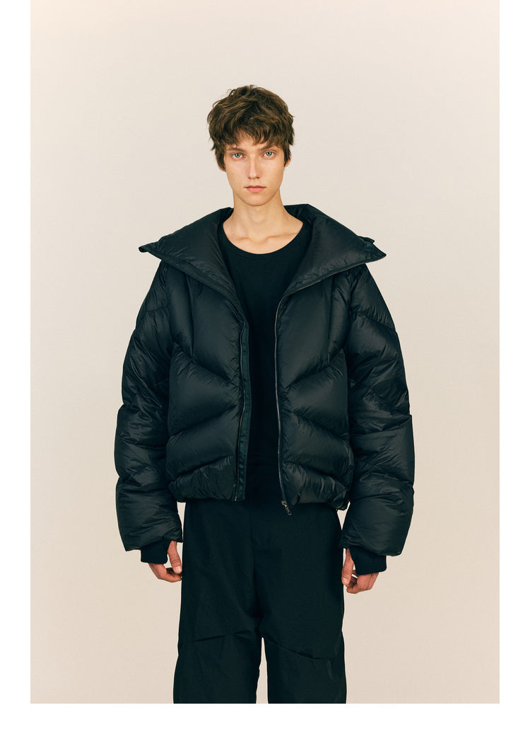 Down jacket with detachable hood