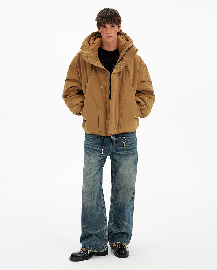 Hooded Deconstructed Down Jacket