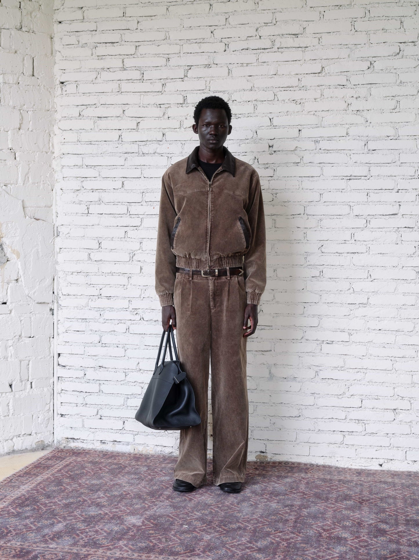 Double-Pleated Corduroy Pants