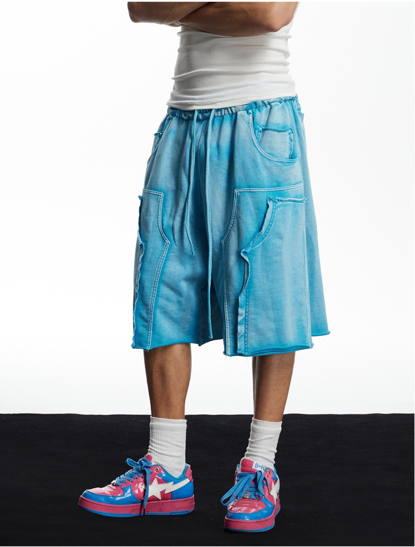 Deconstructed Wash Vintage Shorts