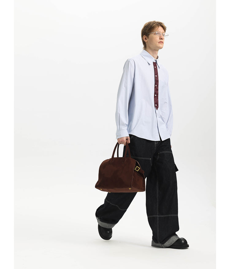 Striped Faux Tie Casual Shirt