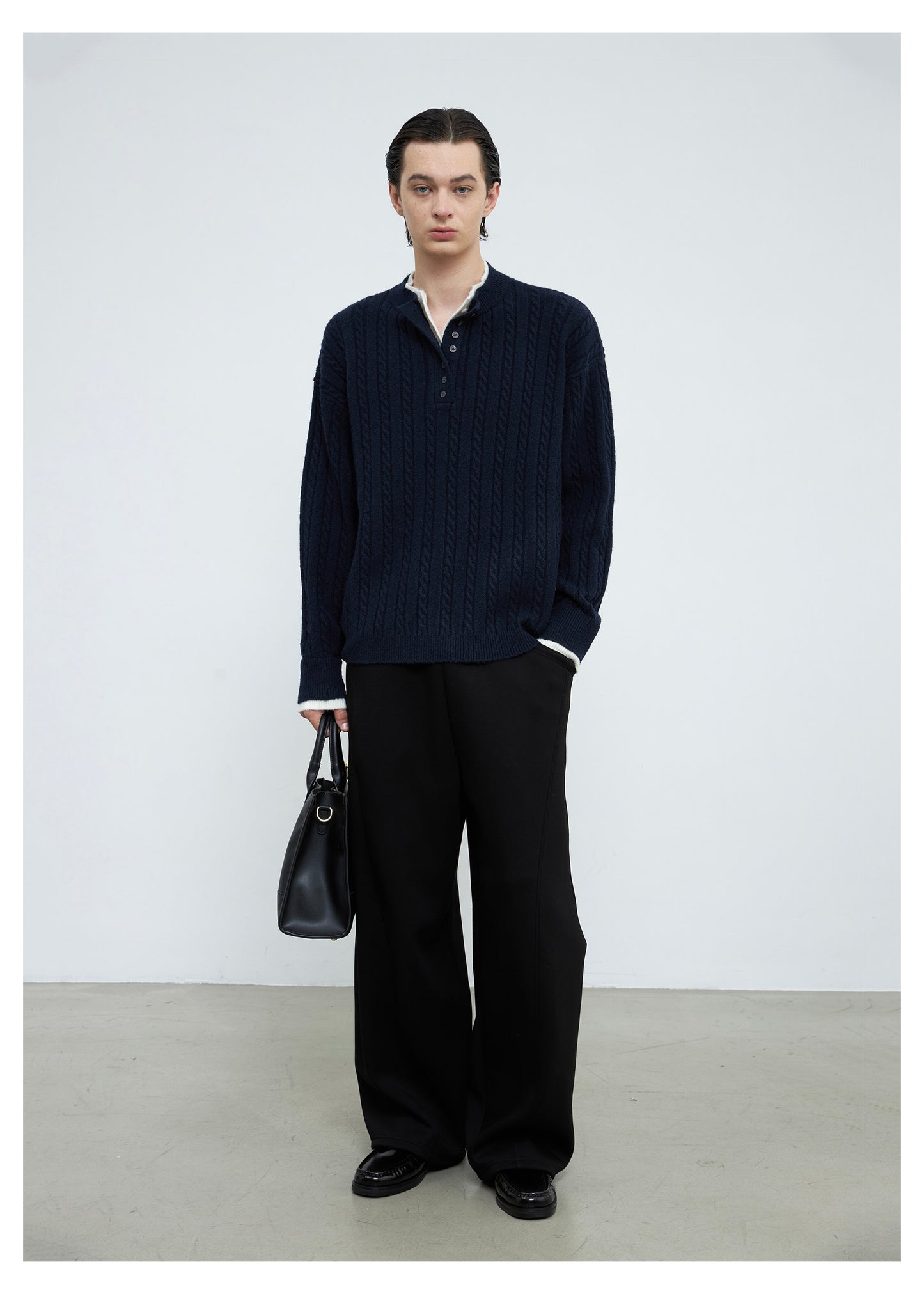 Faux Two-Piece Double-Layer Sweater