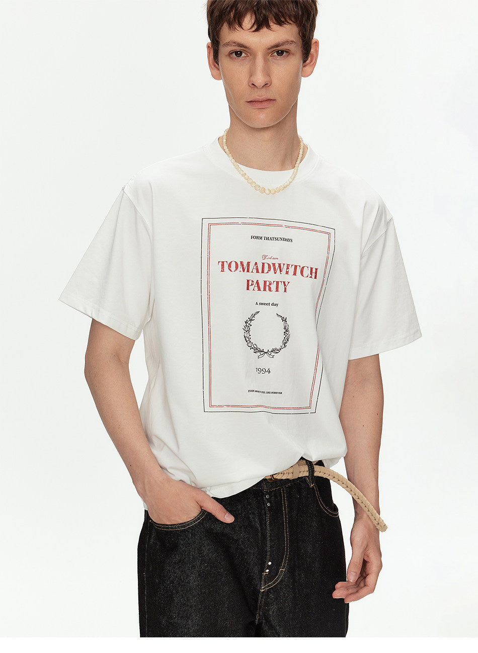 Printed Loose-Fit Drop-Shoulder T-Shirt