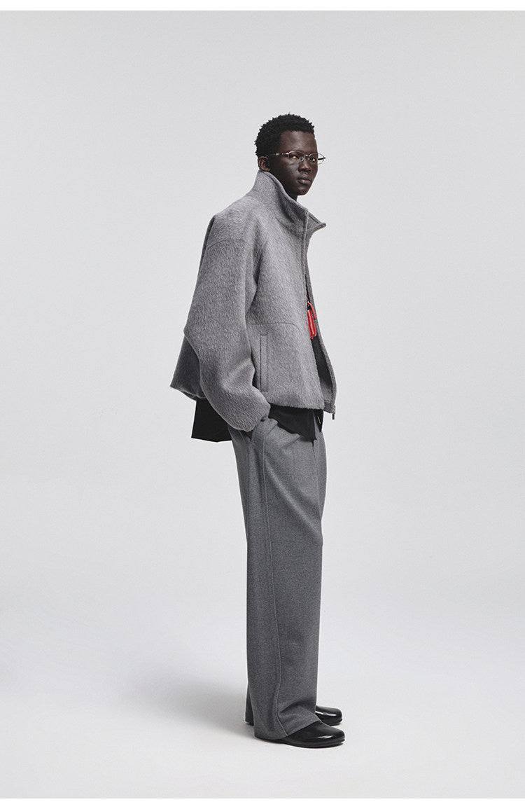 Cotton Blend Casual Straight-Leg Pants