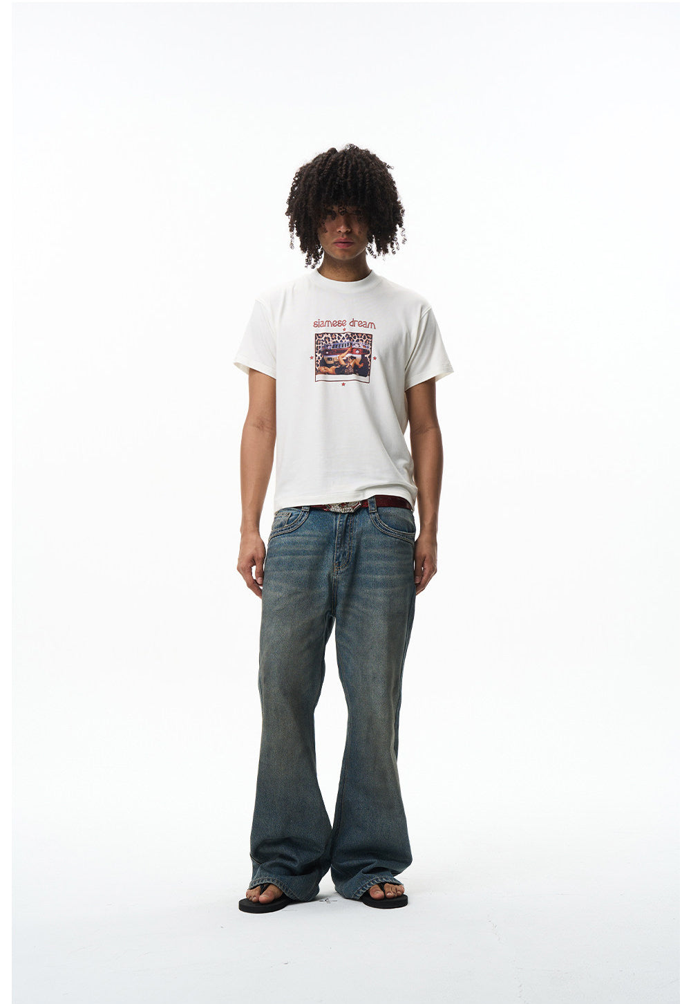 Vintage Leopard-Print Letter T-Shirt
