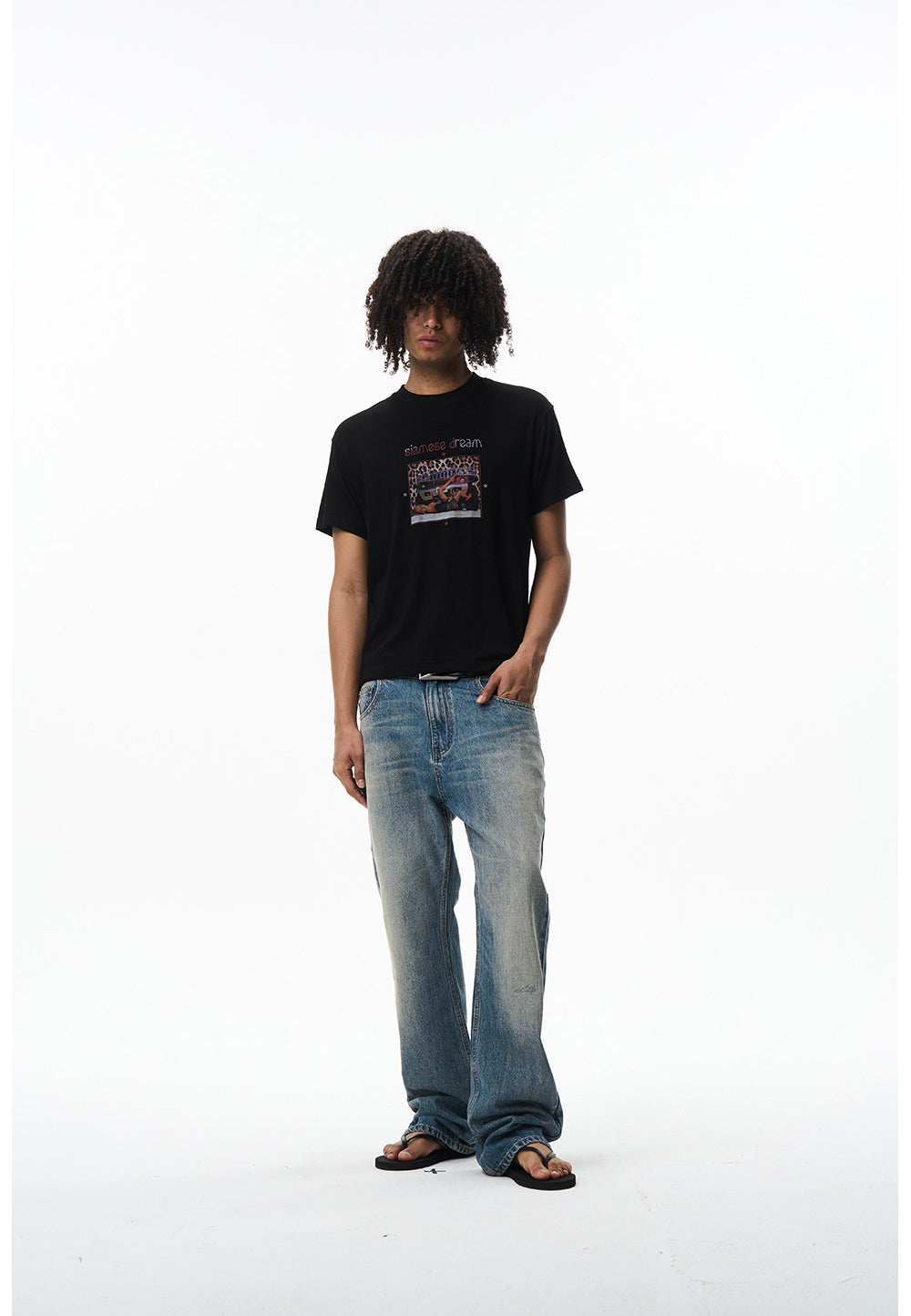 Vintage Leopard-Print Letter T-Shirt